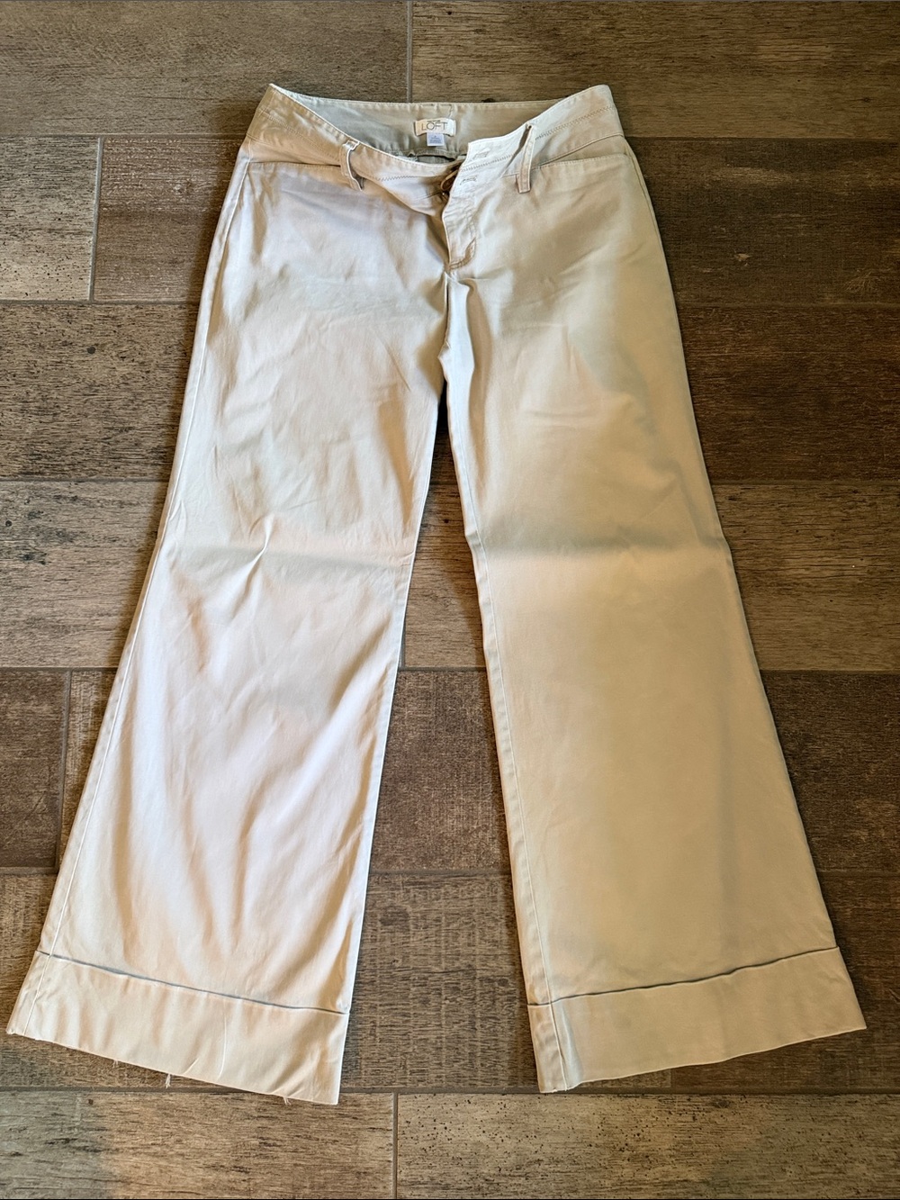 LOFT Wide-Leg Women's Pants in Light Khaki